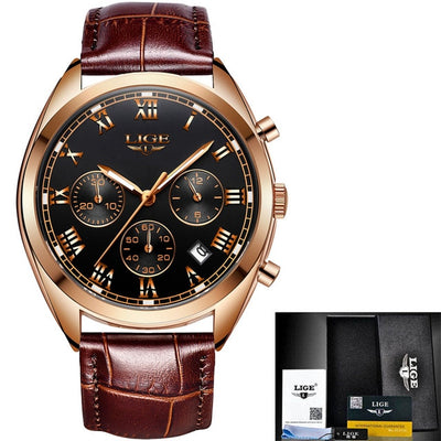 Watch for Men Stainless Steel Chronograph Waterproof Fashion