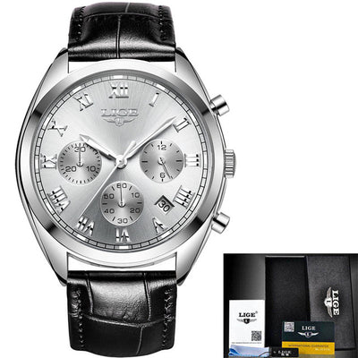 Watch for Men Stainless Steel Chronograph Waterproof Fashion