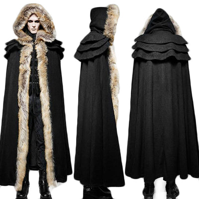 Hooded Coat Gothic Winter Faux fur Women's Long Free Size