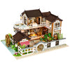 Dollhouse Wooden Miniature Courtyard Dwellings With Furnitures Toys