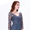 Dresses Sexy Formal Long Sleeve Lace Appliques V-neck Elegant