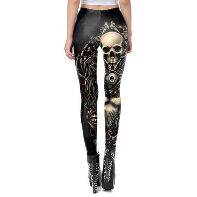 Skull Leggings New Design Gothic Style Lion