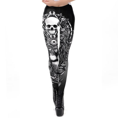 Skull Leggings New Design Gothic Style Lion