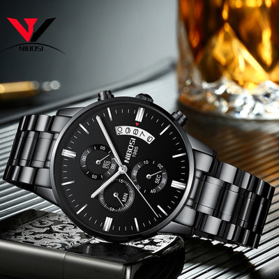 Watch for Men Gold Stainless Steel Brand Luxury