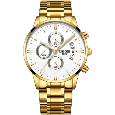 Watch for Men Gold Stainless Steel Brand Luxury