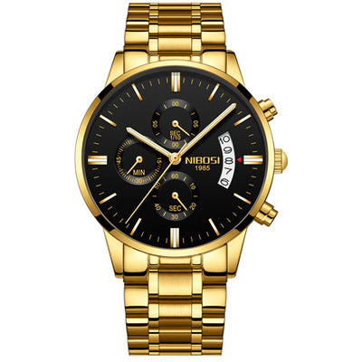Watch for Men Gold Stainless Steel Brand Luxury