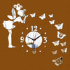 Acrylic Wall Clock Girl and Butterfly