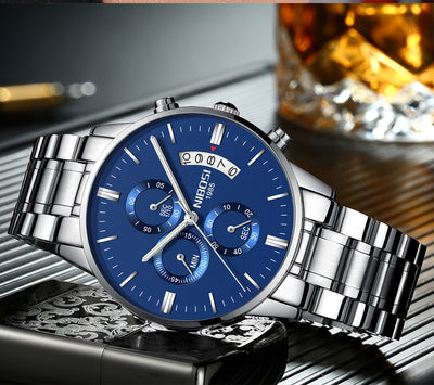 Watch for Men Gold Stainless Steel Brand Luxury