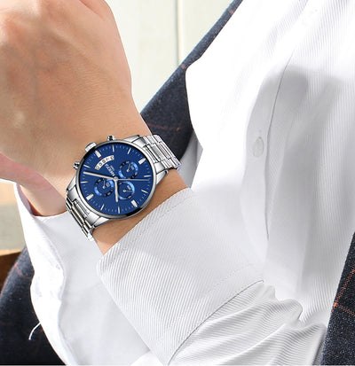 Watch for Men Gold Stainless Steel Brand Luxury