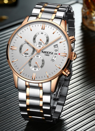 Watch for Men Gold Stainless Steel Brand Luxury